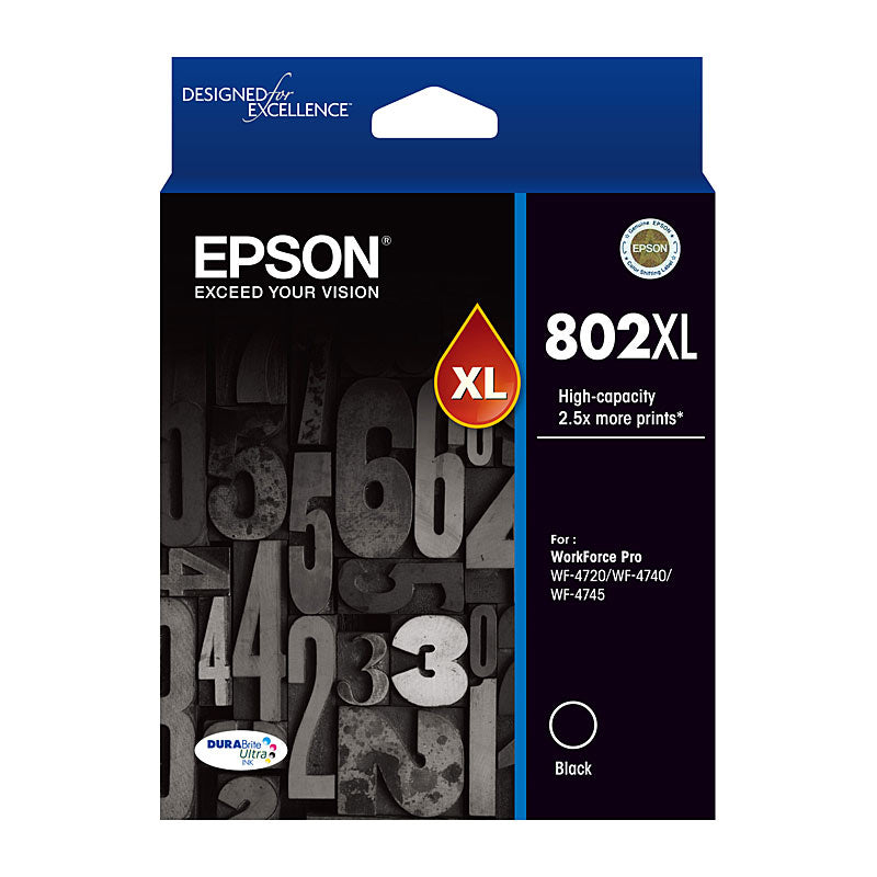 Epson 802XL Black DURABrite Ultra High-Yield Ink Cartridge for WorkForce Pro Printers - SuperSaverAU - view 1