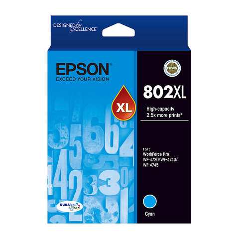 Epson Cyan Ink Cartridge 802XL for Workforce Pro WF 4720 4740 4745 - SuperSaverAU - view 1