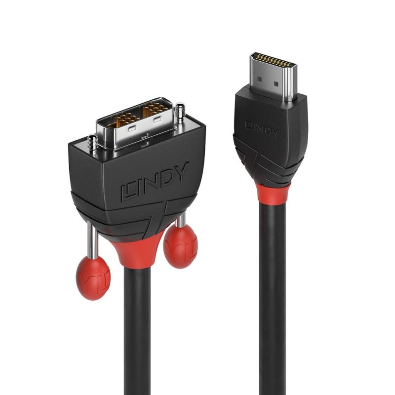 LINDY 2m HDMI-DVI-D Cable Black Line - SuperSaverAU - view 1