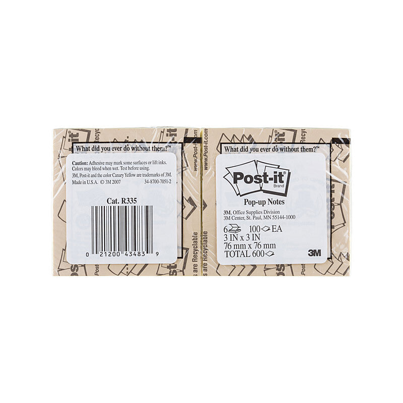 POST-IT P/Up R335-YL Yellow 73X73 Pack of 6 - SuperSaverAU - view 2