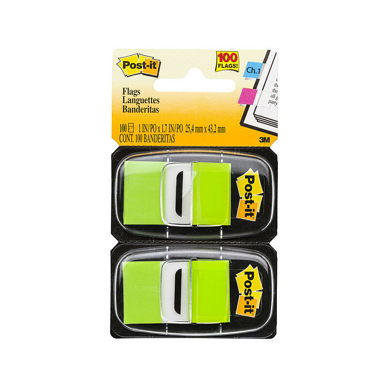 POST-IT Flag 680-BG2 Green Pack of 2 Bx6 - SuperSaverAU - view 1