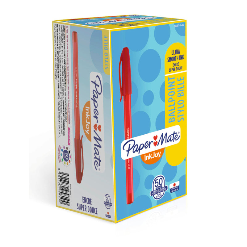 PAPER MATE InkJoy Ballpoint Pen 100ST Red BX50 - Smooth, Fast-Starting Ink - SuperSaverAU - view 1