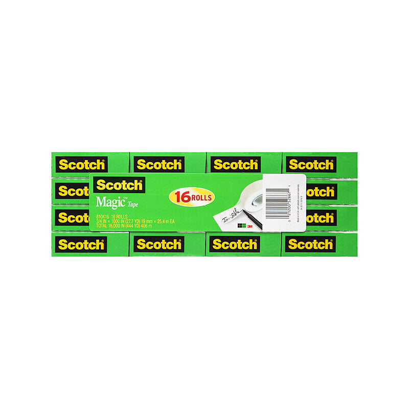 Scotch Magic Tape 19mm x 25M Pack of 16 - Invisible and Removable Adhesive - SuperSaverAU - view 4