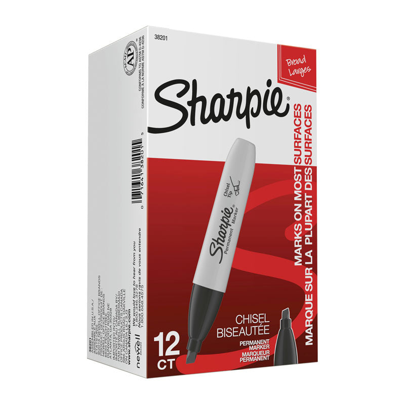 SHARPIE Chisel Tip Permanent Marker Black - Box of 12 - SuperSaverAU - view 3