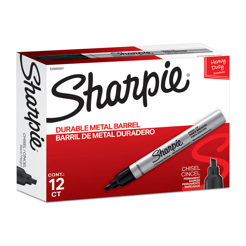 SHARPIE Permanent Marker Chisel Tip Black Box of 12 - SuperSaverAU - view 2