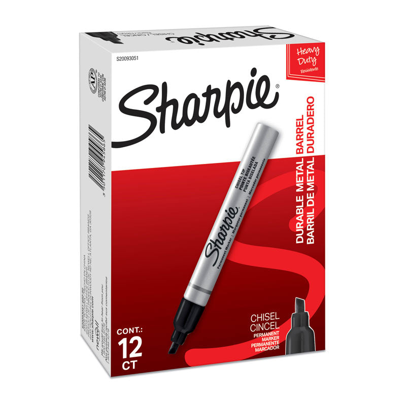 SHARPIE Permanent Marker Chisel Tip Black Box of 12 - SuperSaverAU - view 3