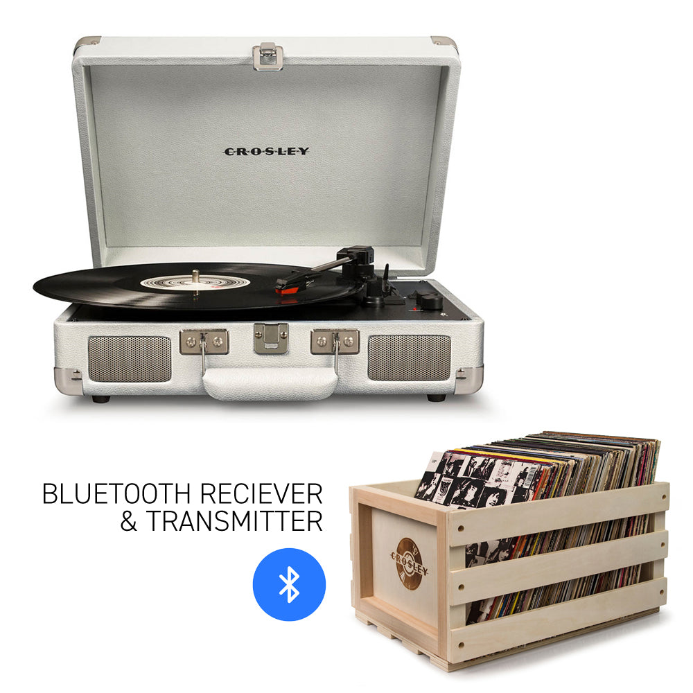Crosley Cruiser White Sands Bluetooth Portable Turntable with 3-Speed and Record Storage Crate - SuperSaverAU - view 5
