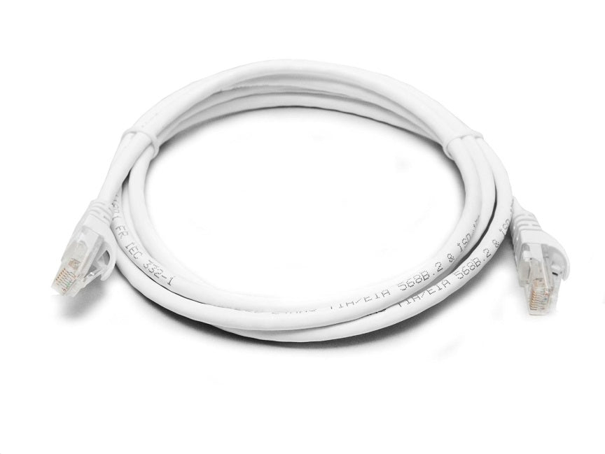 8WARE Cat6a UTP Ethernet Cable 0.5m (50cm) Snagless White - SuperSaverAU - view 1