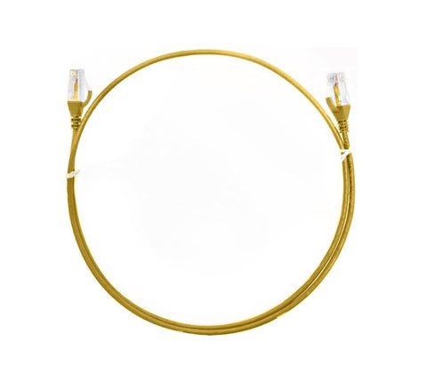8WARE CAT6 Ultra Thin Slim Cable 0.5m / 50cm - Yellow Color Premium RJ45 Ethernet Network LAN UTP Patch Cord 26AWG for Data Only, not PoE - SuperSaverAU - view 1