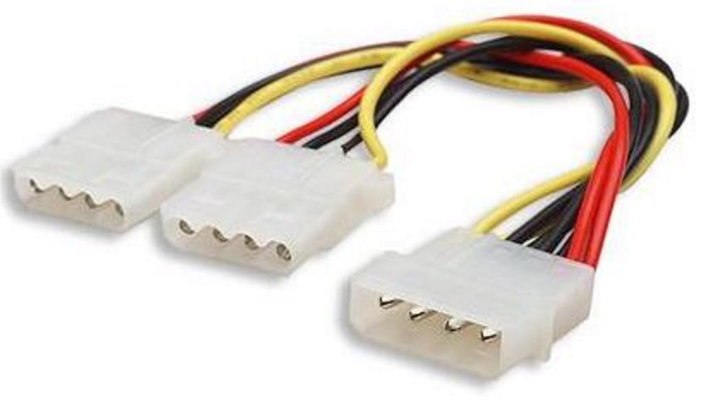 ASTROTEK Internal Power Molex Cable 20cm - 5.25' 4 pins Male to 2x 5.25' 4 pins Female 18AWG RoHS - SuperSaverAU - view 1