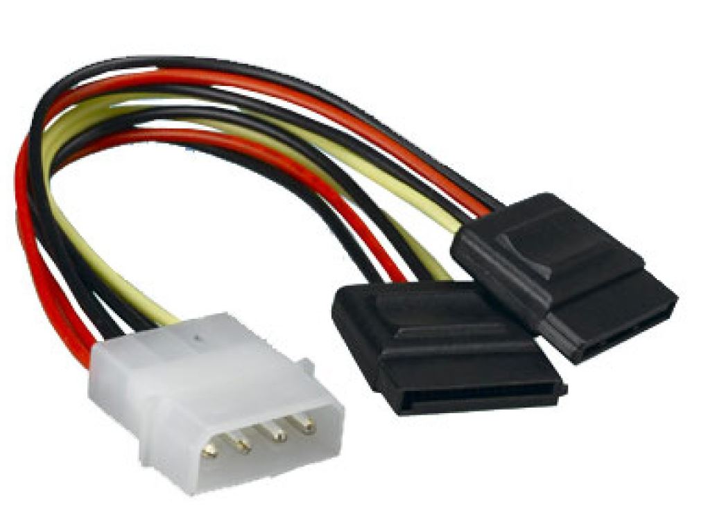 ASTROTEK Internal Power to SATA Molex Cable - 4 pins to 2x 15 pins 18AWG RoHS - SuperSaverAU - view 1