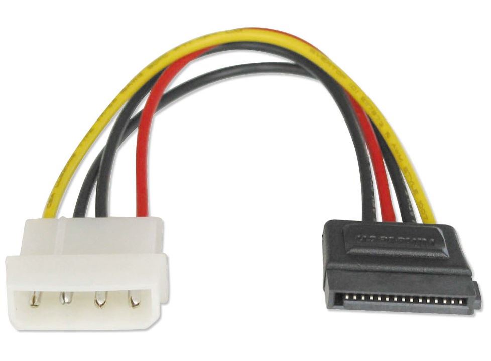 ASTROTEK SATA Power Cable 15cm 4 pins Male to 15 pins Female 18AWG RoHS LS - SuperSaverAU - view 1