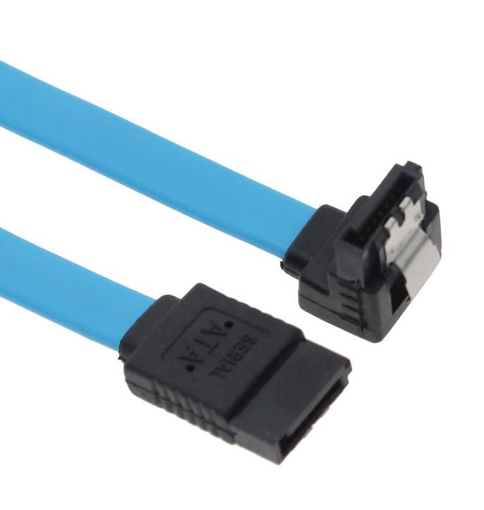 ASTROTEK SATA 3.0 Data Cable 50cm Male to Male 180 to 90 Degree with Metal Lock 26AWG Blue LS - SuperSaverAU - view 1