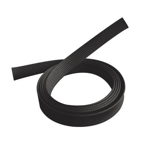 BRATECK Braided Cable Organizer, 20mm Width, Polyester, 1000x20mm, Black - SuperSaverAU - view 1