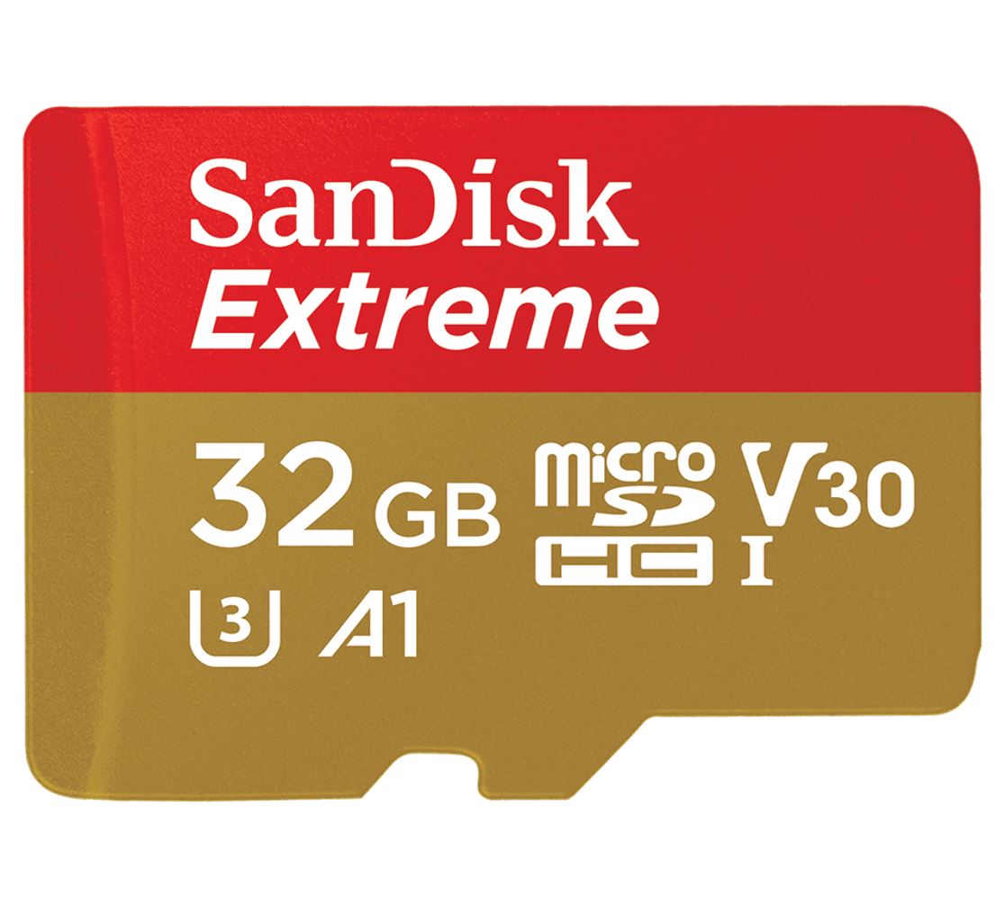 SANDISK 32GB Extreme microSD SDHC SQXAF V30 U3 C10 A1 UHS-1 100MB/s R 60MB/s W 4x6 SD Adaptor Android Smartphone Action Camera Drones - SuperSaverAU - view 1