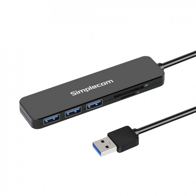 SIMPLECOM CH365 SuperSpeed 3 Port USB 3.0 (USB 3.2 Gen 1) Hub with SD MicroSD Card Reader - SuperSaverAU - view 1