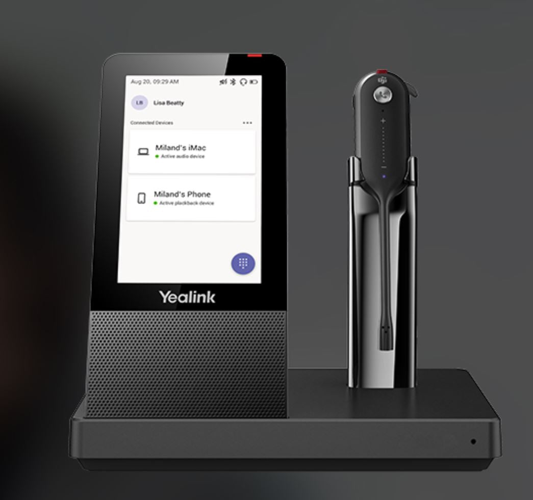 YEALINK WH67 Standard UC DECT Wireless Headset With Touchscreen, Busy light On Headset. All Devices in One. All Connection in One. All Control in One - SuperSaverAU - view 1