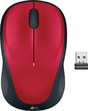 Logitech M235 Wireless Mouse Red Contoured design Glossy Comfort Grip Advanced Optical Tracking 1-year battery life - SuperSaverAU - view 1