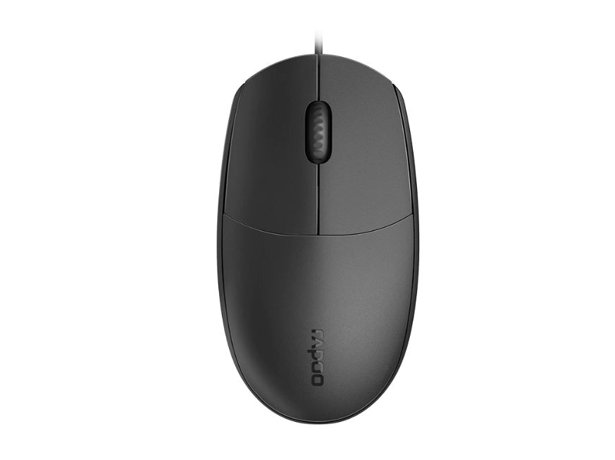 RAPOO N100 Wired USB Optical 1600DPI Mouse Black - No Driver Required/ Designed for Notebook Laptop Desktop PC MOD - N1162 - SuperSaverAU - view 1