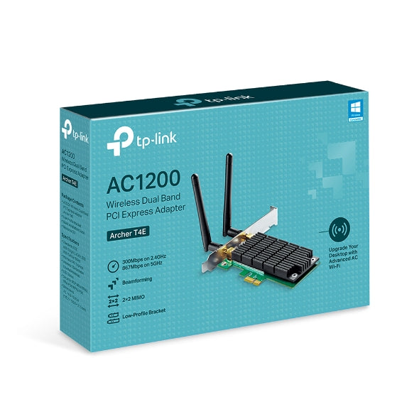 TP-Link Archer T4E AC1200 Wireless Dual Band PCIe Adapter, 867Mbps @ 5Ghz, 300Mbps @ 2.4Ghz - SuperSaverAU - view 1
