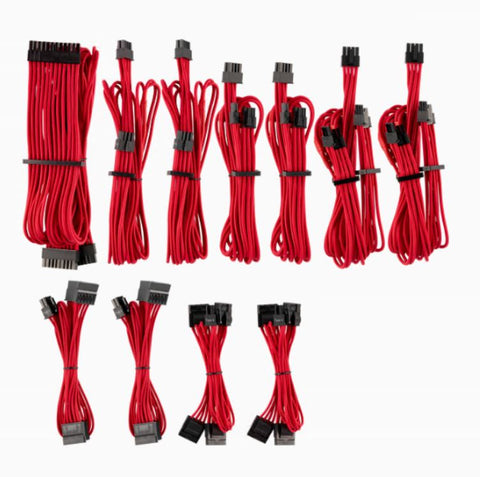 CORSAIR Corsair PSU - RED Premium Individually Sleeved DC Cable Pro Kit, Type 4 Generation 4 - SuperSaverAU - view 1