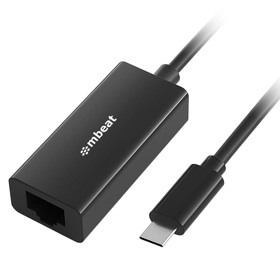 MBEAT USB-C Gigabit Ethernet Adapter - Black - SuperSaverAU - view 1