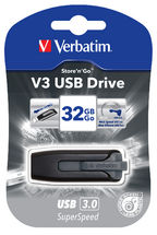 VERBATIM 32GB V3 USB3.0 Grey Store\'n\'Go V3; Retractable - SuperSaverAU - view 1