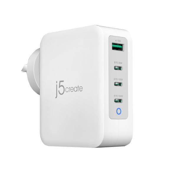 J5create JUP43130 130W GaN USB-C 4-Port Charger - (USB-C PDx 3, USB-A x 1 with Auto Balance Output) - Charge your phones, tablets, or laptops - SuperSaverAU - view 1