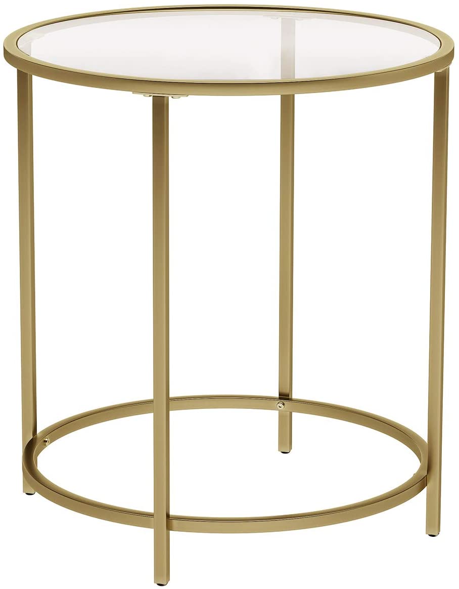 Gold Round Side Table with Metal Frame - SuperSaverAU - view 1