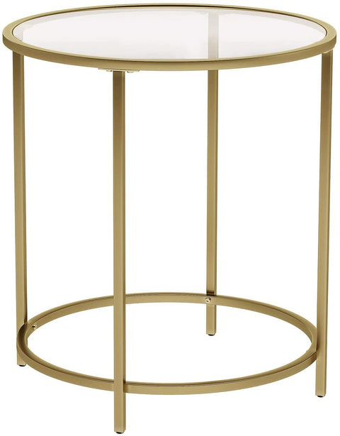 Gold Round Side Table with Metal Frame - SuperSaverAU - view 1