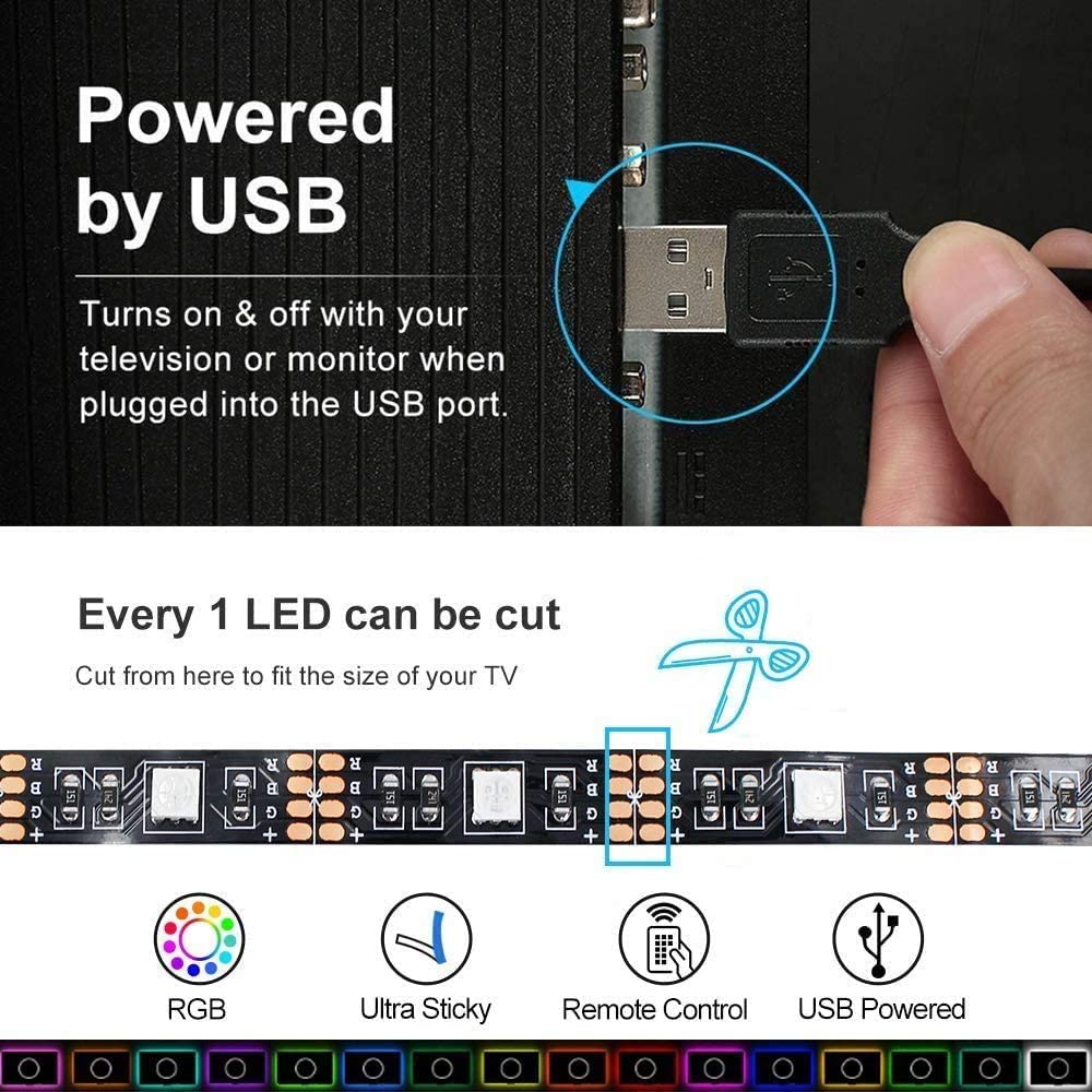 Premium 3M LED Strip Lights for TV Gaming and Computer Setup