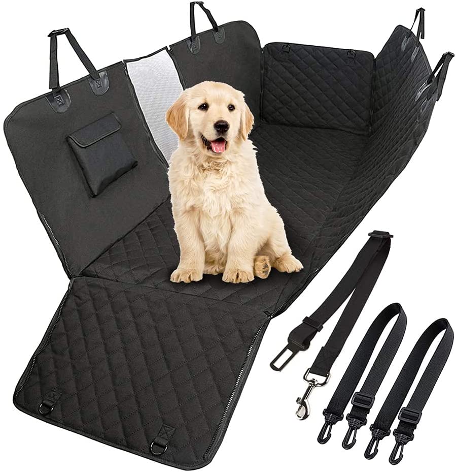 Premium Waterproof Dog Car Seat Cover with Mesh Window 137x147cm