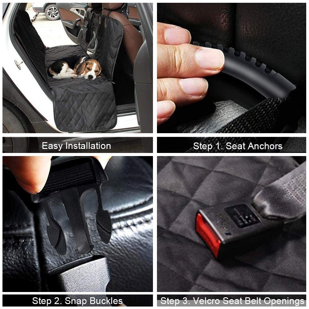 Premium Waterproof Dog Car Seat Cover with Mesh Window 137x147cm