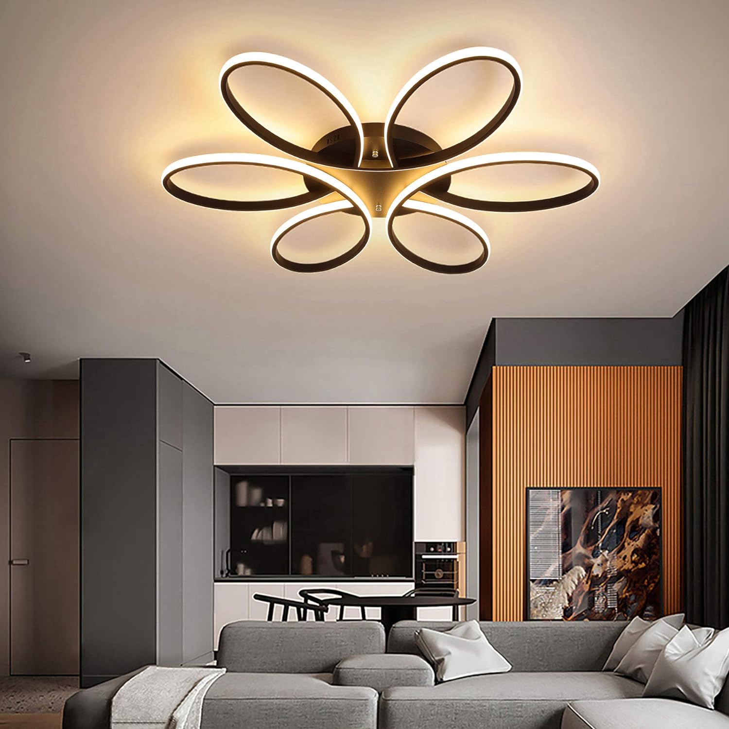 Premium Modern Dimmable LED Chandelier with Remote - 90cm