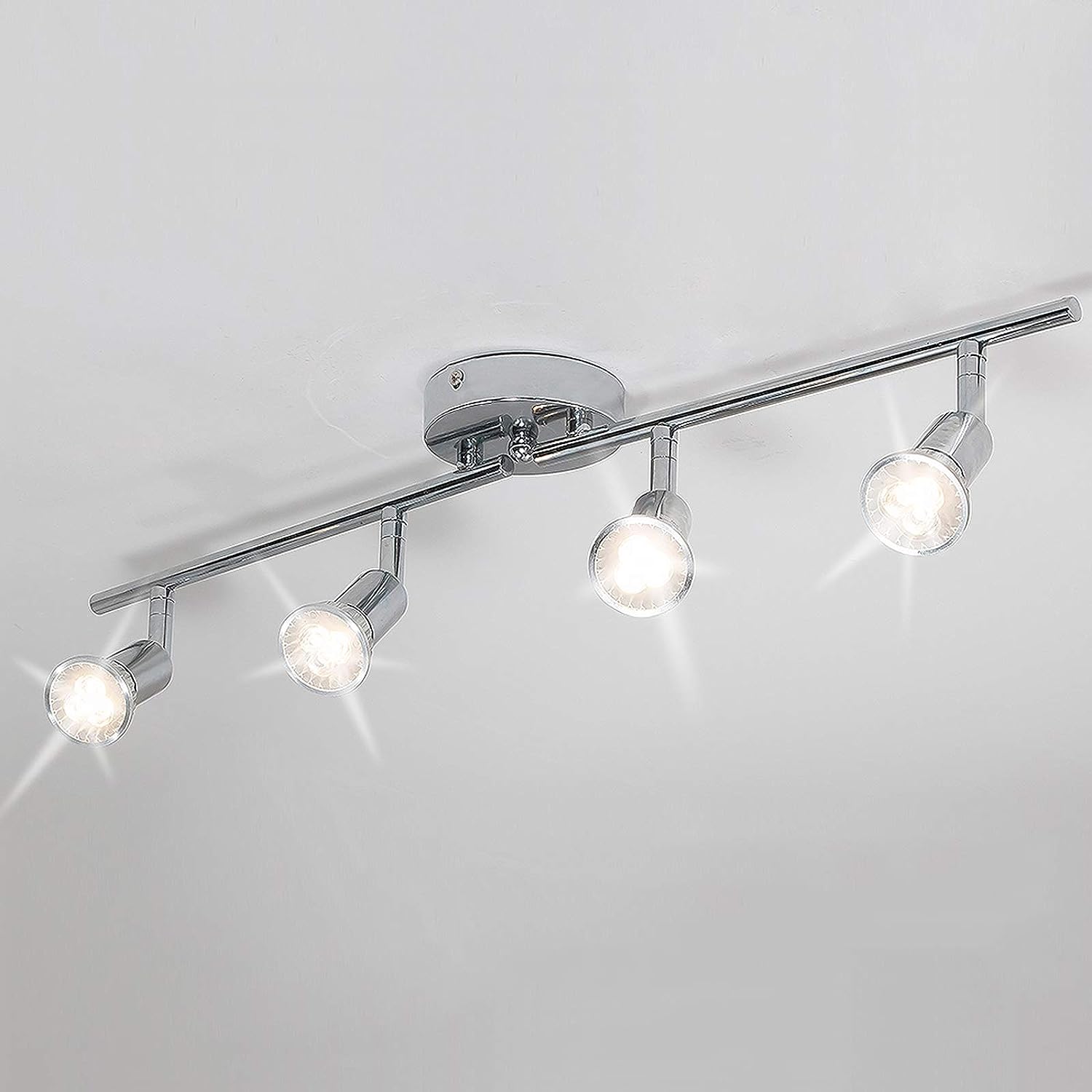 Premium Modern 4 Light LED Track Lighting Kit - Chrome