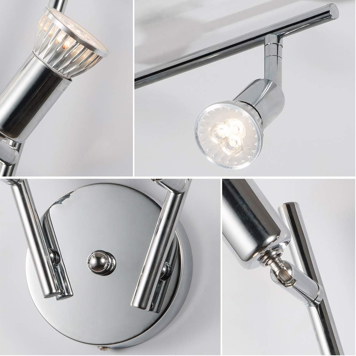 Premium Modern 4 Light LED Track Lighting Kit - Chrome