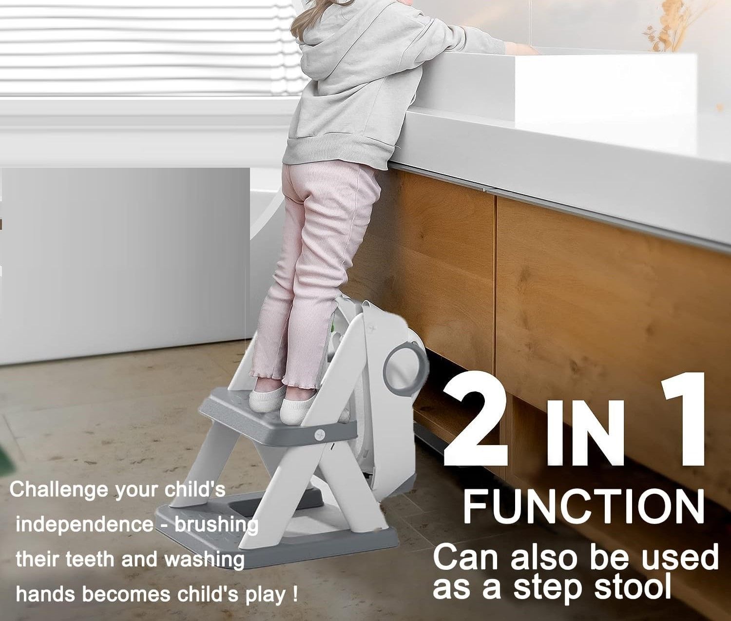 Potty Training Seat Ladder, Kids Boys Girls, Grey - SuperSaverAU - view 3