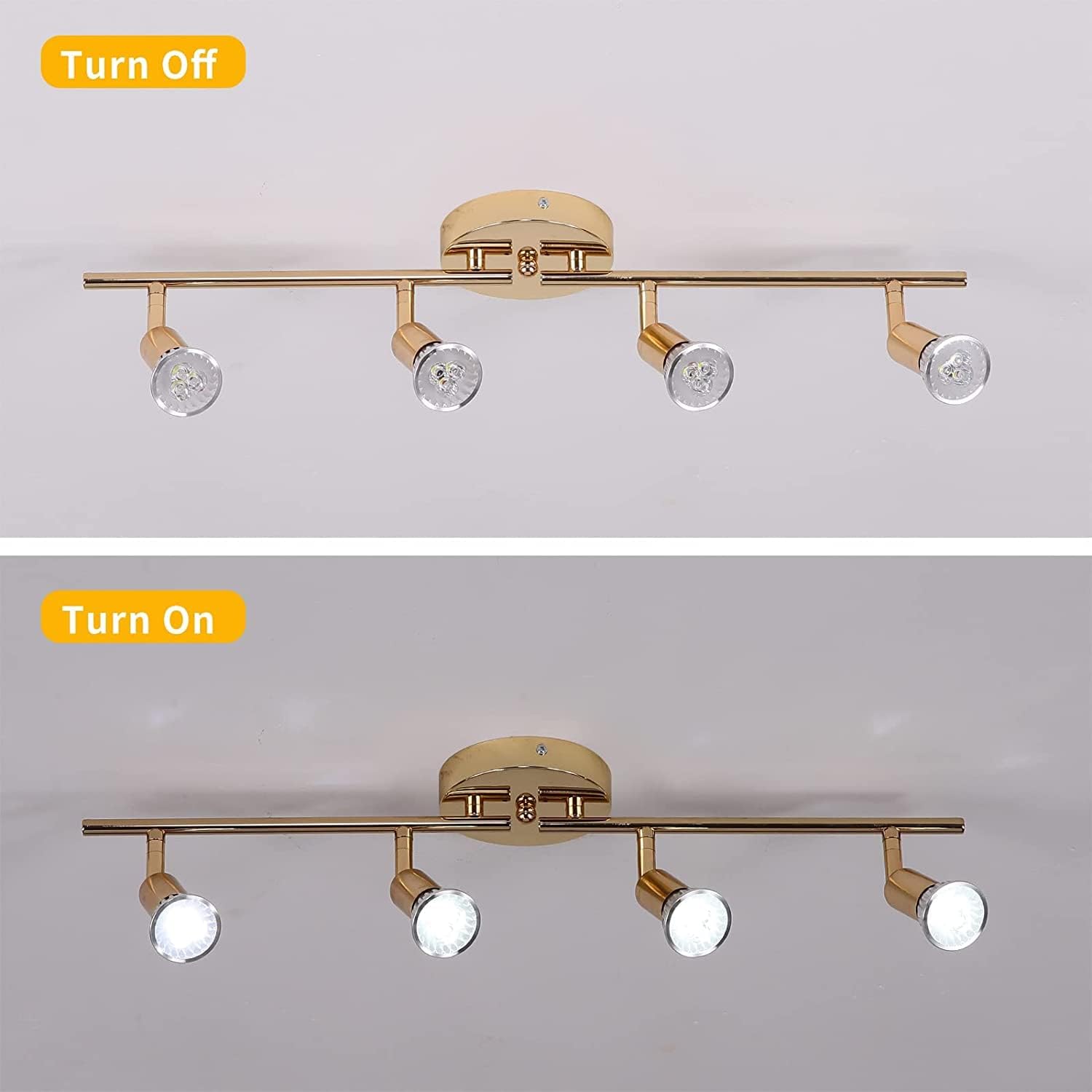 Premium Modern 4 Light LED Track Lighting Kit - Gold