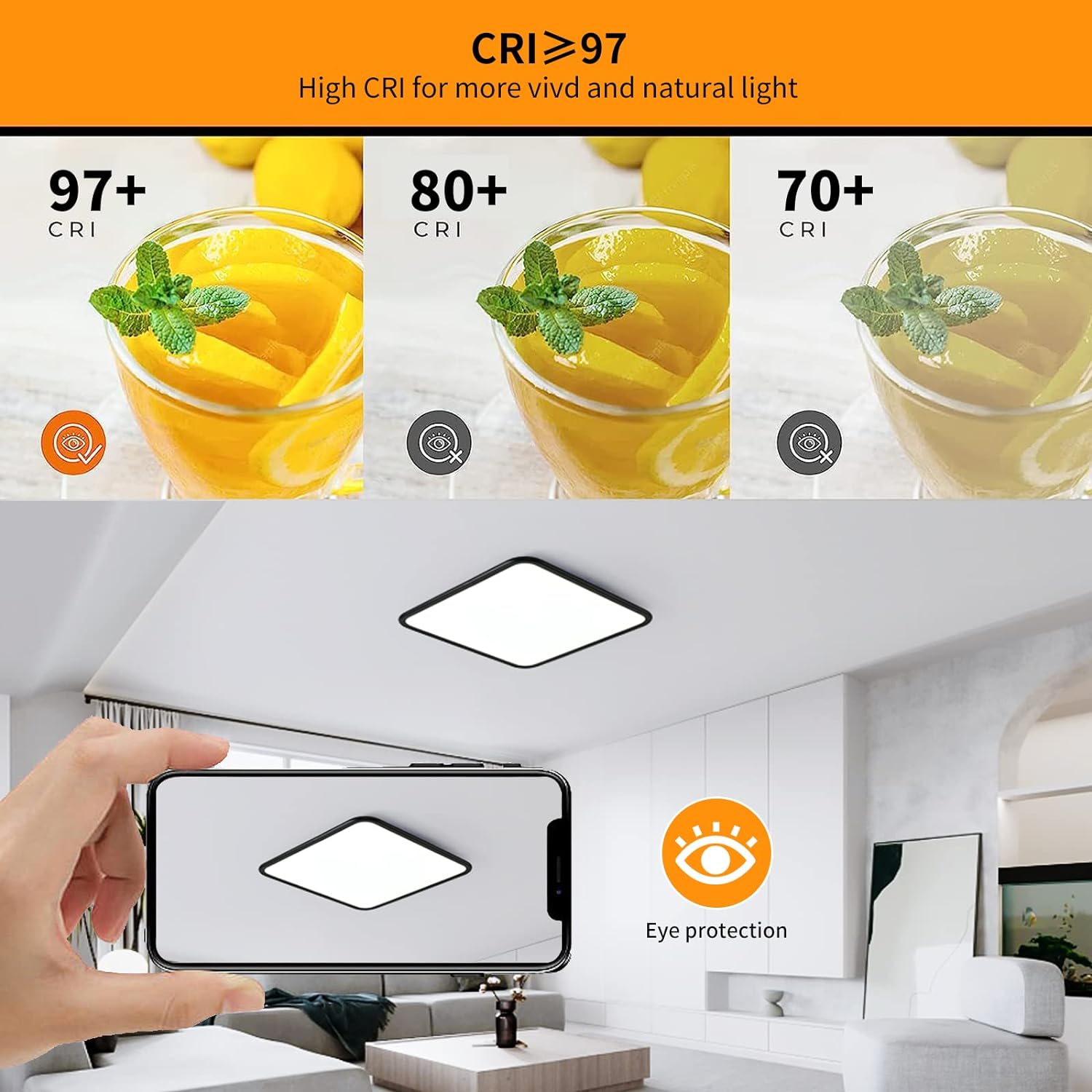 Premium Dimmable LED Ceiling Light with Anti Blue Light - 40W
