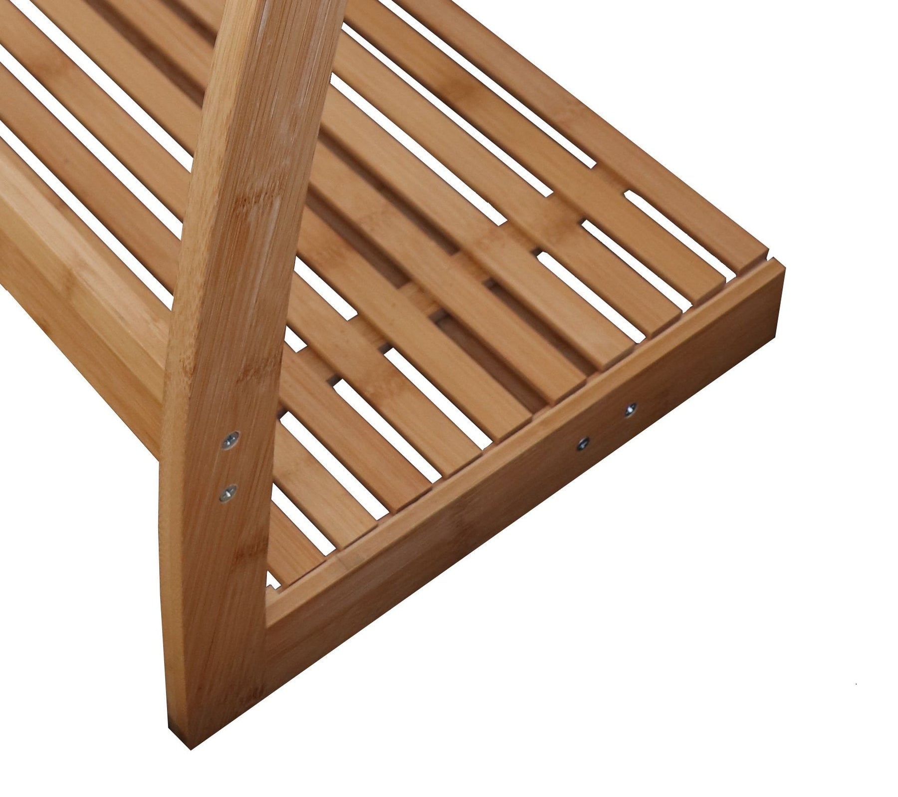 Bamboo Towel Bar Metal Holder Rack 3-Tier Freestanding 85H x 35W x 57L cm - SuperSaverAU - view 4