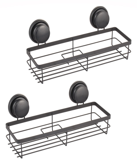 2 Pack Corner Shower Caddy Shelf Rack, 34x10x12 cm, No-Drilling, Rustproof - SuperSaverAU - view 1