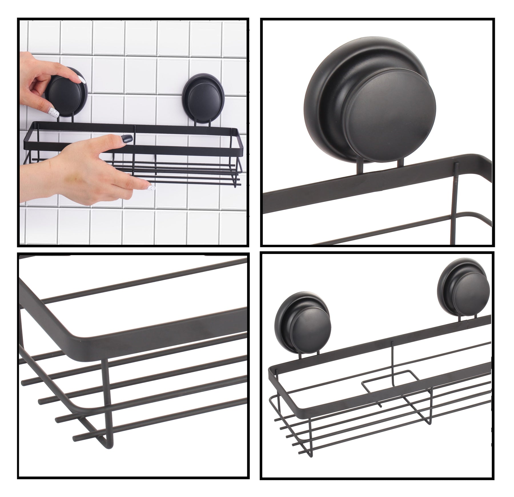 2 Pack Corner Shower Caddy Shelf Rack, 34x10x12 cm, No-Drilling, Rustproof - SuperSaverAU - view 5