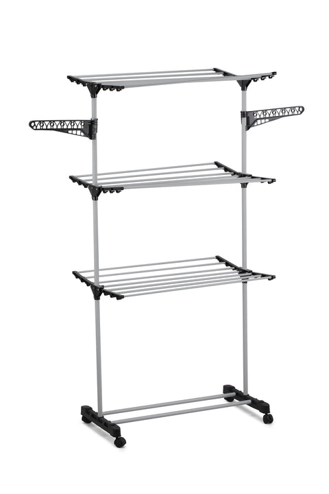 Folding 3 Tier Clothes Drying Rack 165x140x57 cm with Stainless Steel Tubes - SuperSaverAU - view 1