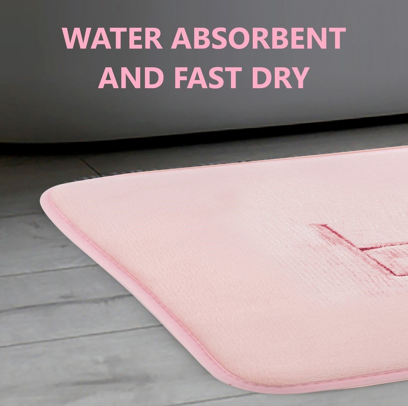 Extra Thick Memory Foam Bath Rug Mat, 60 x 40 cm, Pink, Ultra Absorbent Velvet - SuperSaverAU - view 5