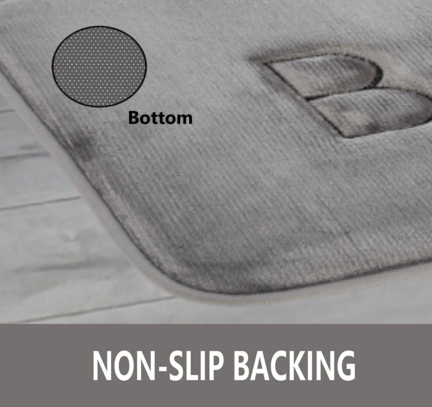 Extra Thick Memory Foam Bath Rug Mat 60 x 40 cm, Grey - Luxurious Velvet, Ultra Absorbent - SuperSaverAU - view 6
