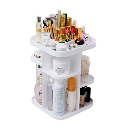 360 Rotating Large Capacity Makeup Organizer for Bedroom and Bathroom (White) - SuperSaverAU - view 1