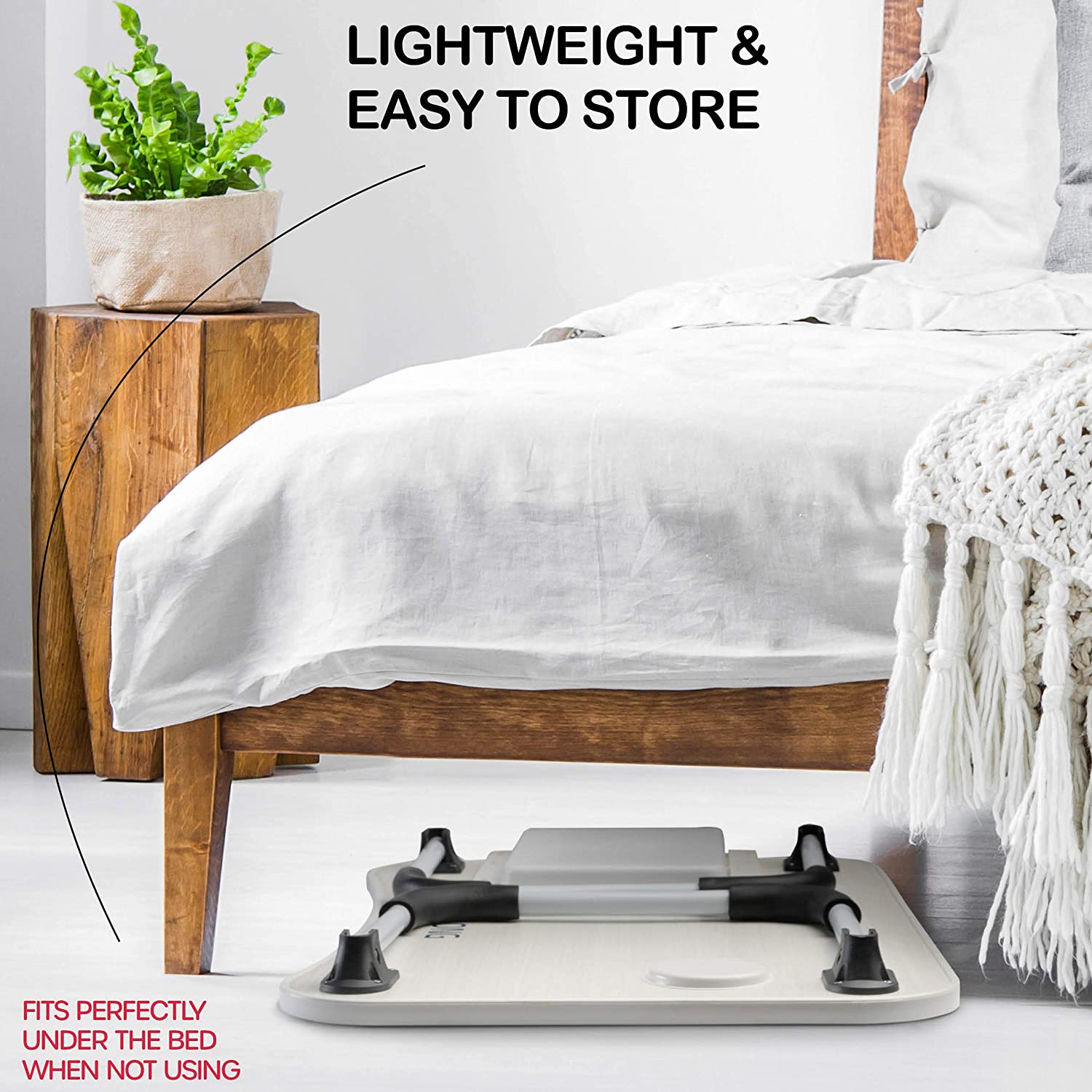 Premium Foldable Laptop Bed Desk with Storage 60x40x26cm