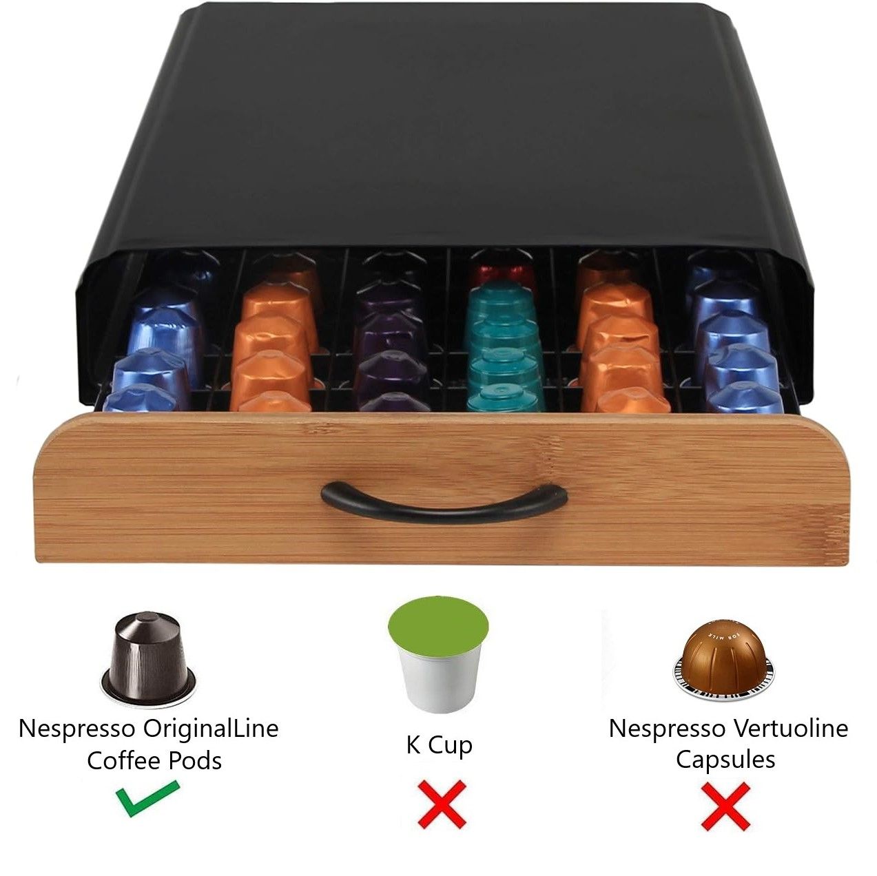CARLA HOME 60 Pod Coffee Capsule Storage Drawer - Natural