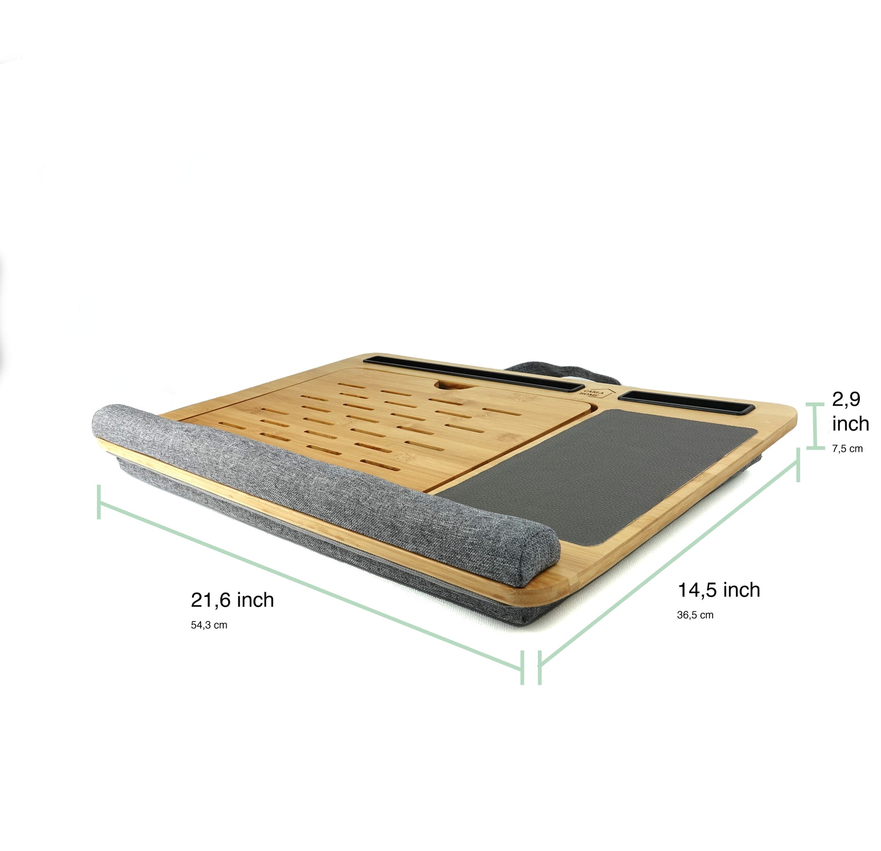 CARLA HOME Bamboo Laptop Lap Desk with Cushion and Angle Adjustable for Office and Home - SuperSaverAU - view 8