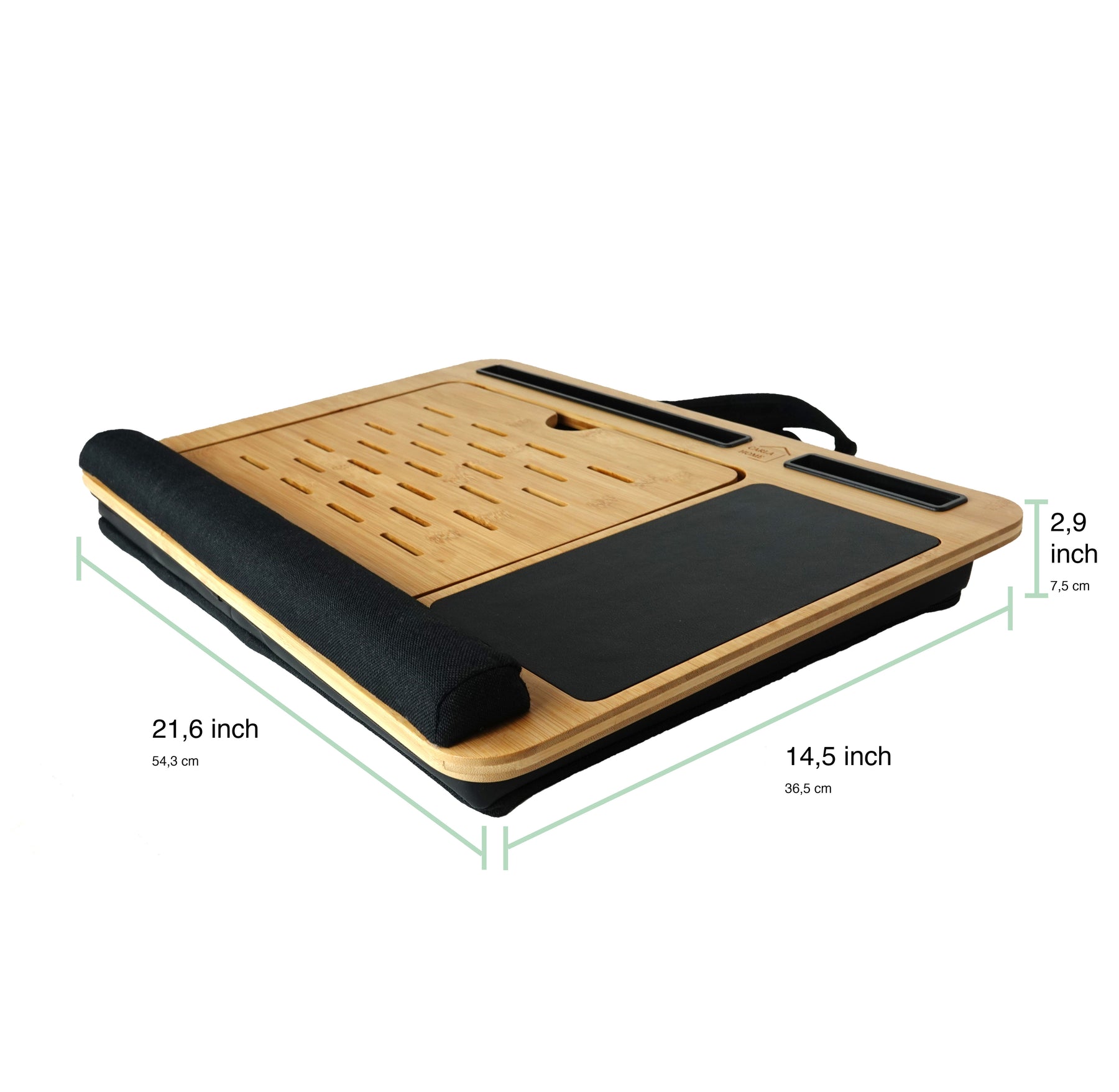 CARLA HOME Bamboo Laptop Lap Desk with Cushion, Angle Adjustable and Sleeve Case Bag for Office and Home - SuperSaverAU - view 8